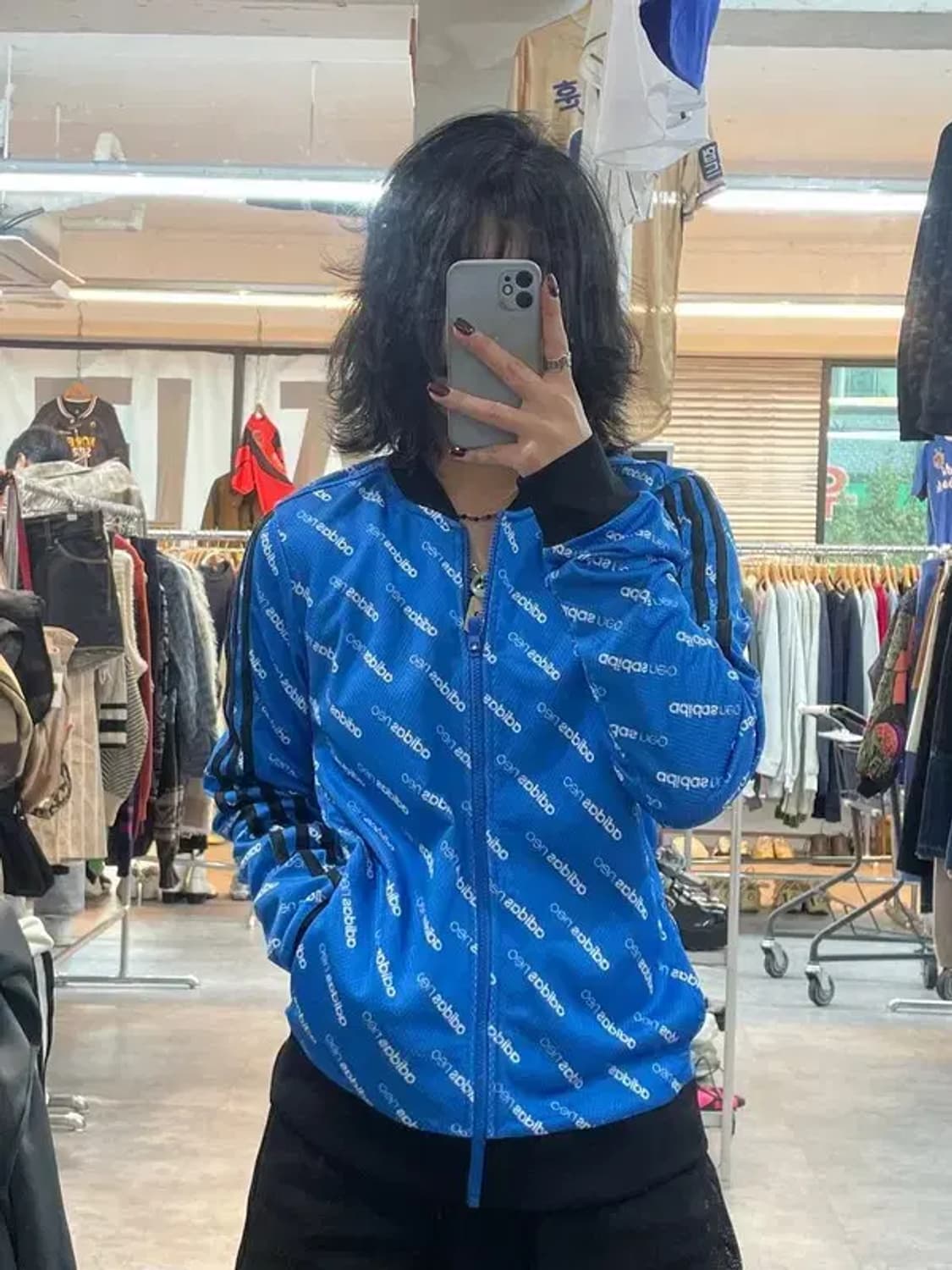 라지 아디다스 네오 캐주얼 트랙 재킷 블루 상품이미지1