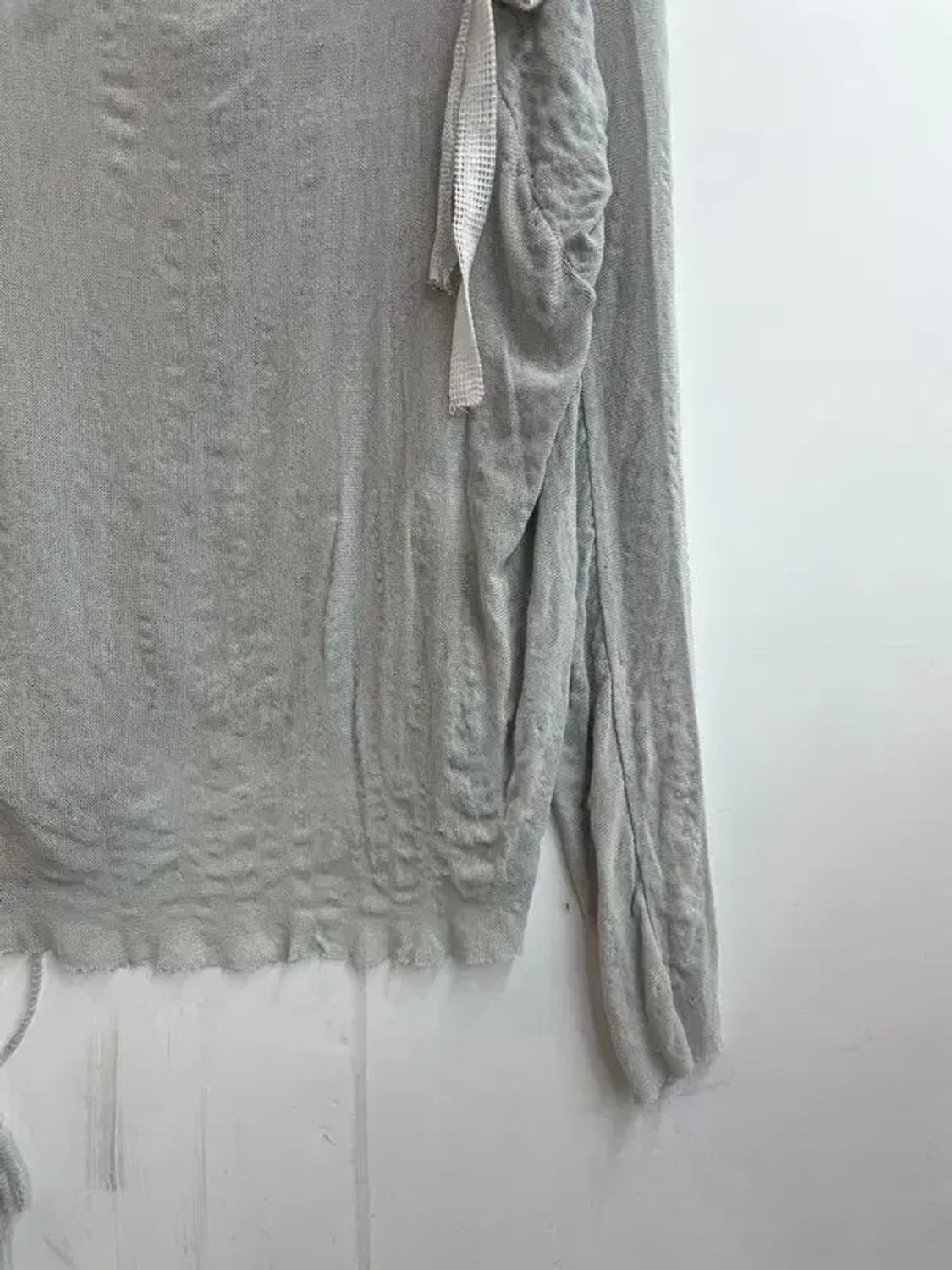 라지 에이시넥틱스 오버핏 후드 시스루 롱슬리브 그레이 상품이미지3