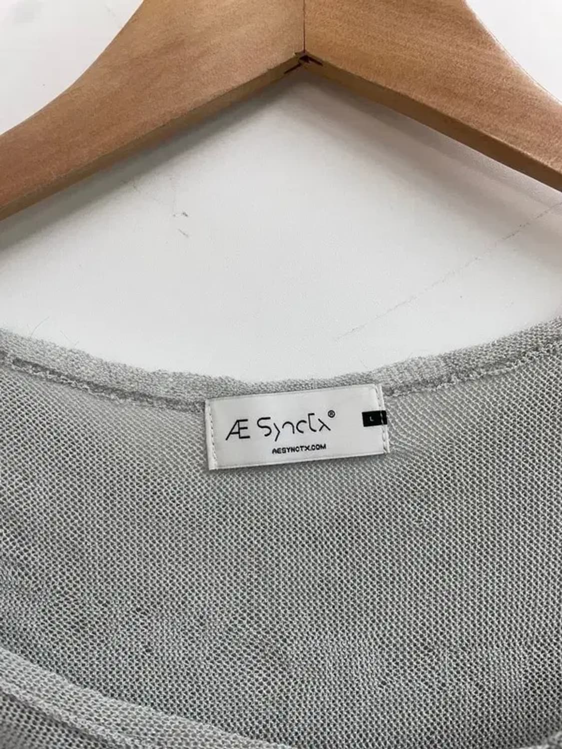 라지 에이시넥틱스 오버핏 후드 시스루 롱슬리브 그레이 상품이미지5