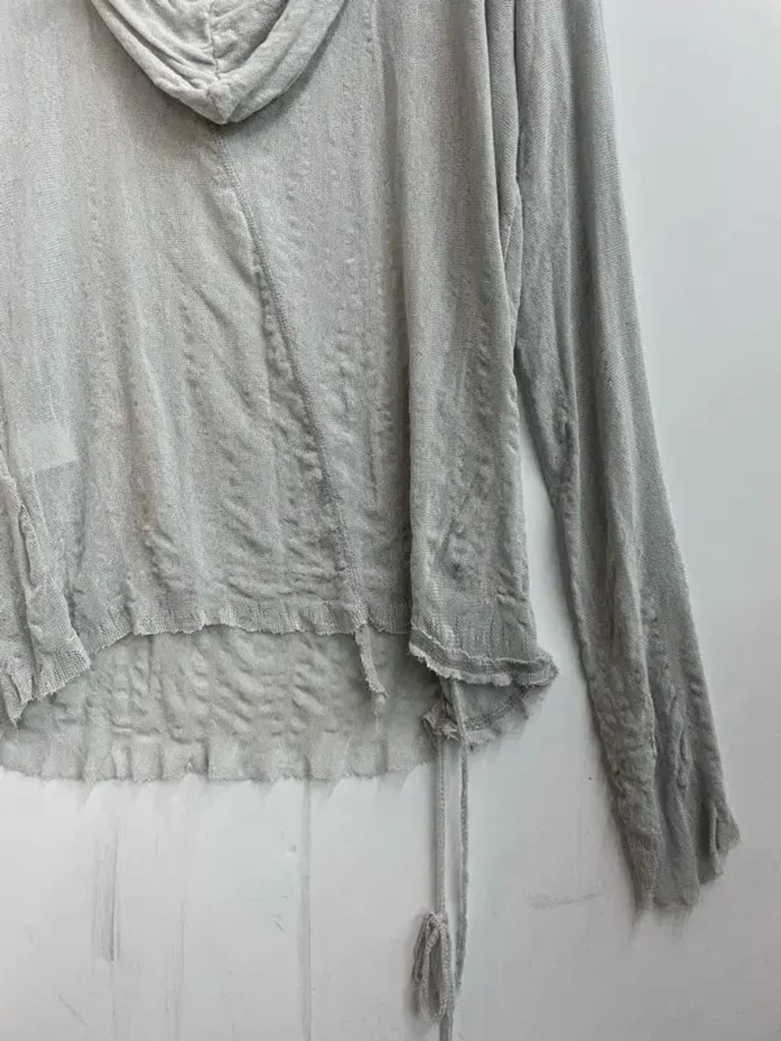 라지 에이시넥틱스 오버핏 후드 시스루 롱슬리브 그레이 상품이미지8