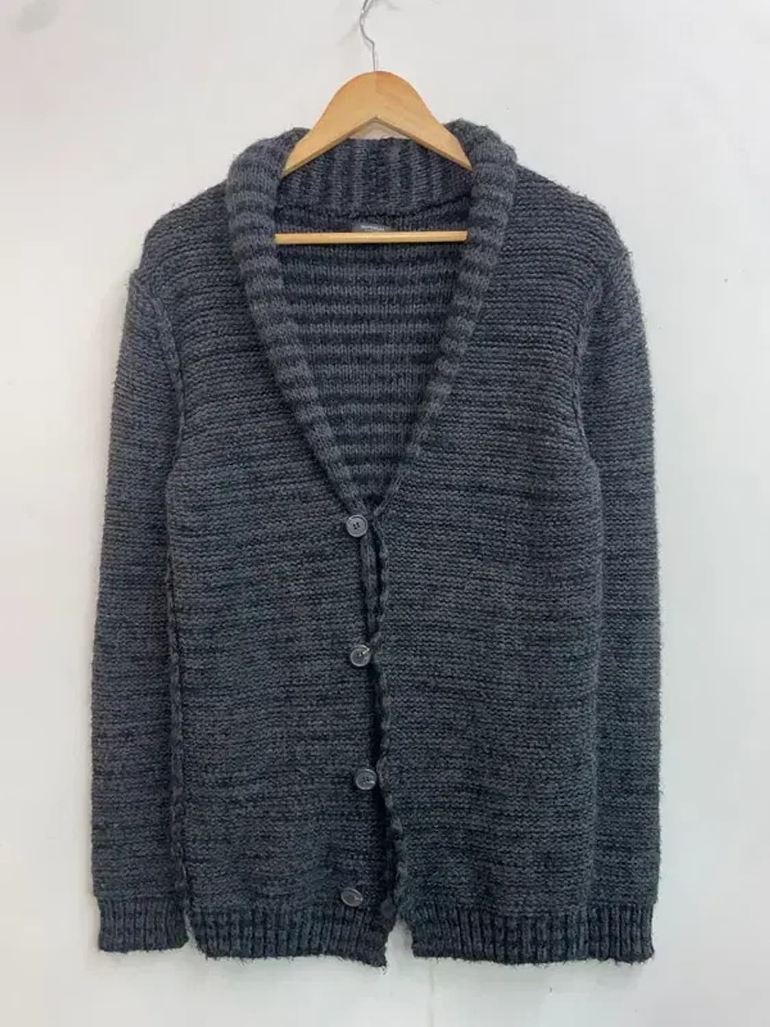 임페리얼 블랙라벨 JPN 차콜 그레이 숄 칼라 니트 가디건 상품이미지2