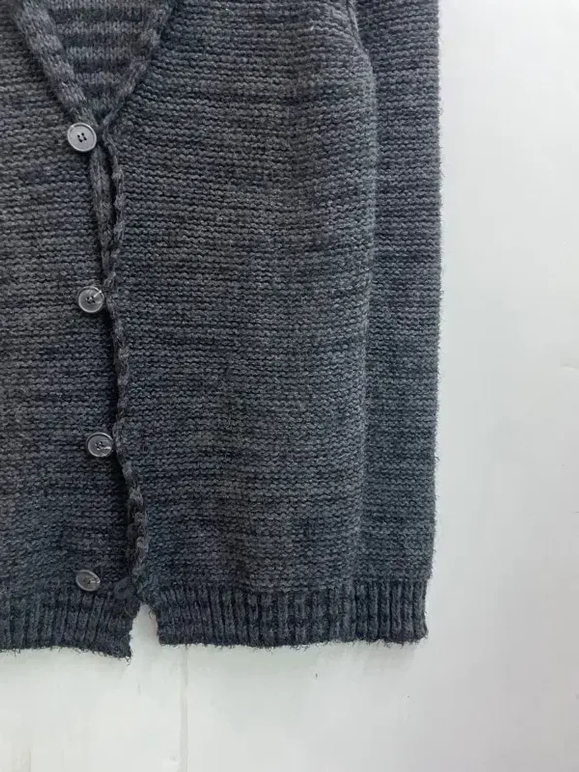 임페리얼 블랙라벨 JPN 차콜 그레이 숄 칼라 니트 가디건 상품이미지3