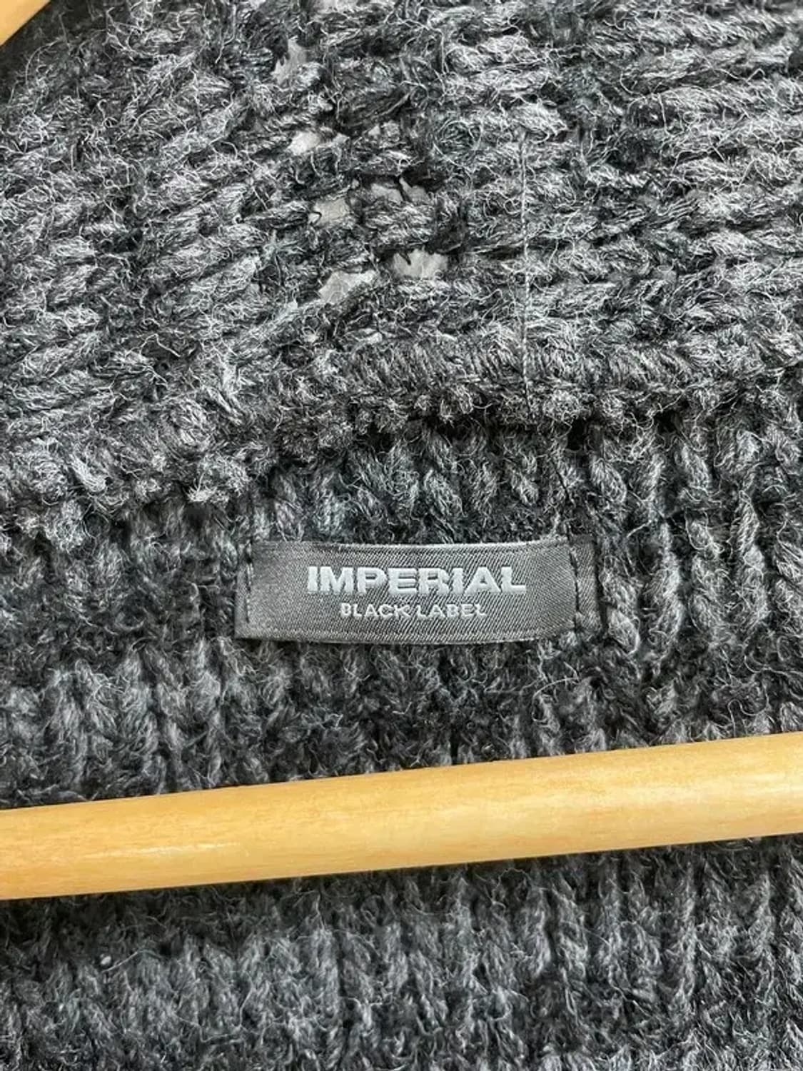 임페리얼 블랙라벨 JPN 차콜 그레이 숄 칼라 니트 가디건 상품이미지5