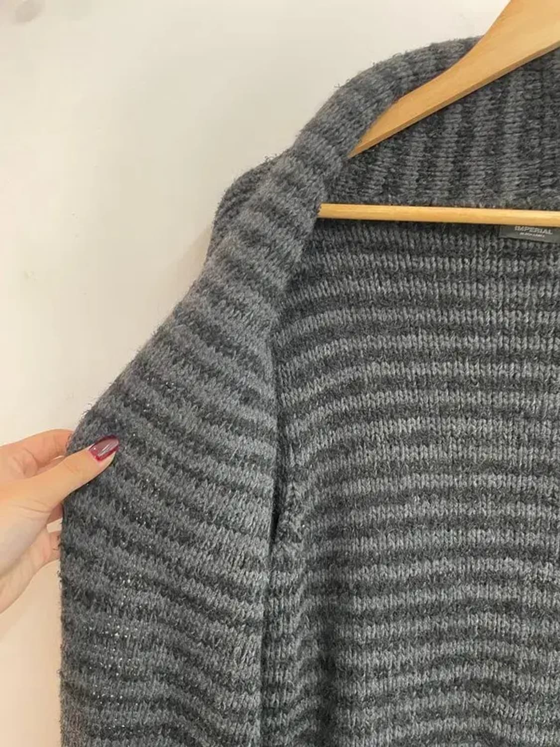 임페리얼 블랙라벨 JPN 차콜 그레이 숄 칼라 니트 가디건 상품이미지6