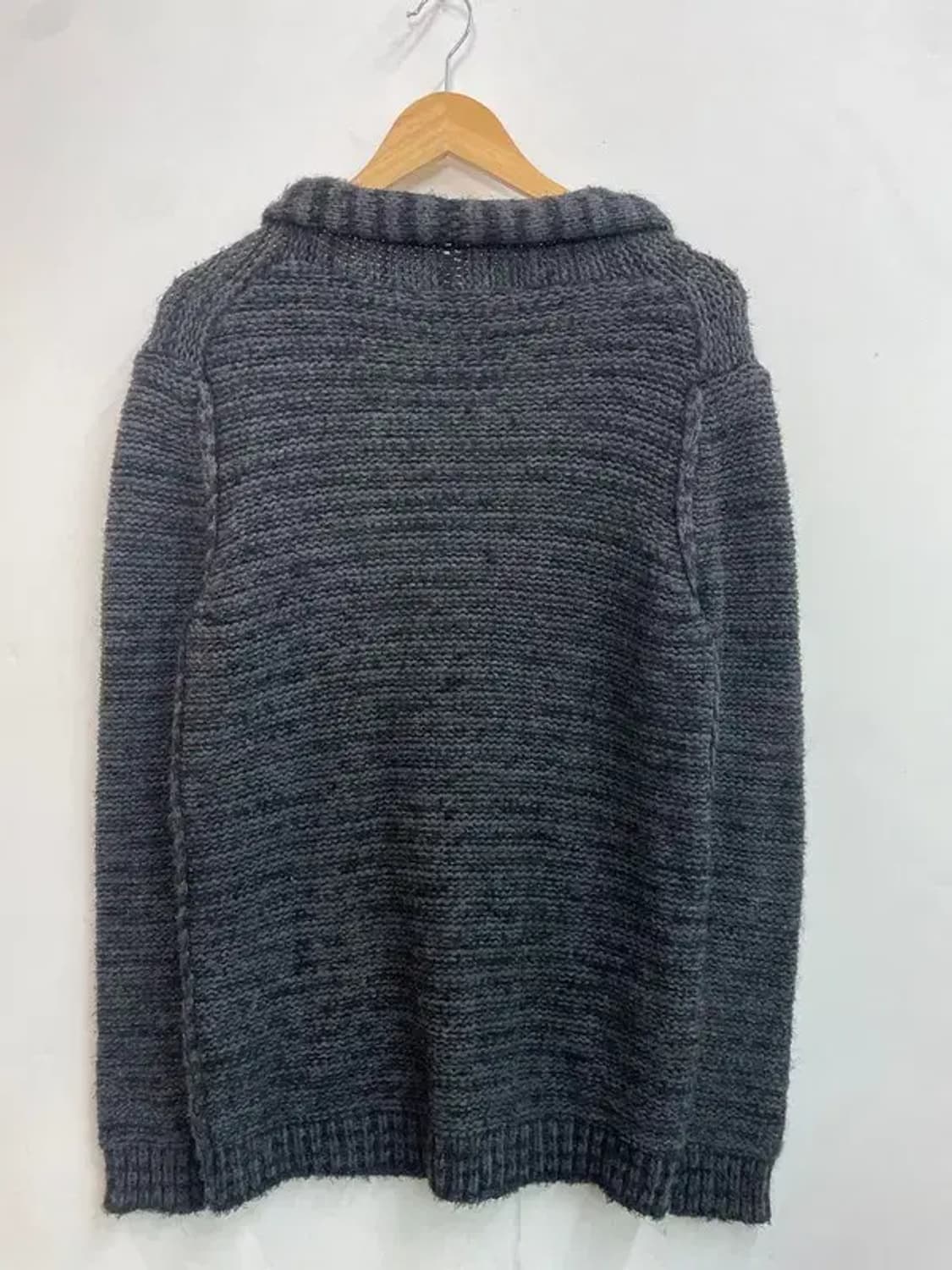 임페리얼 블랙라벨 JPN 차콜 그레이 숄 칼라 니트 가디건 상품이미지8