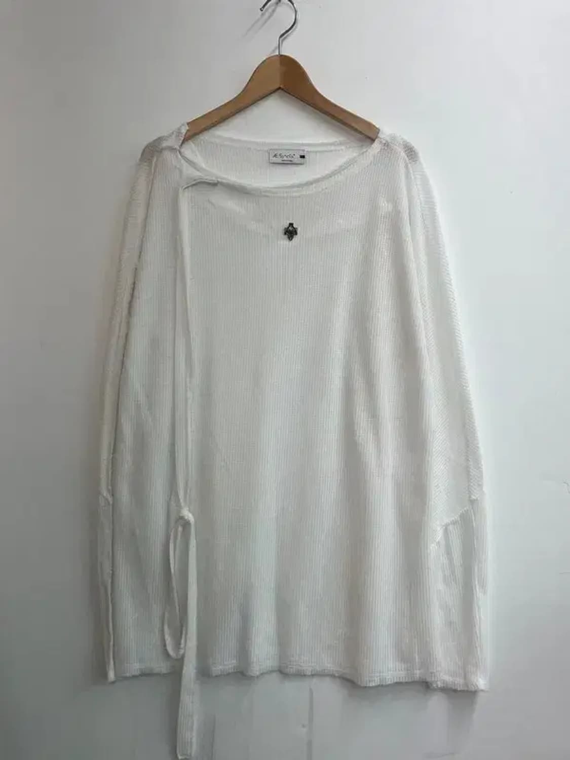 XL 에이시넥틱스 오버핏 여자 시스루 니트 화이트 상품이미지2