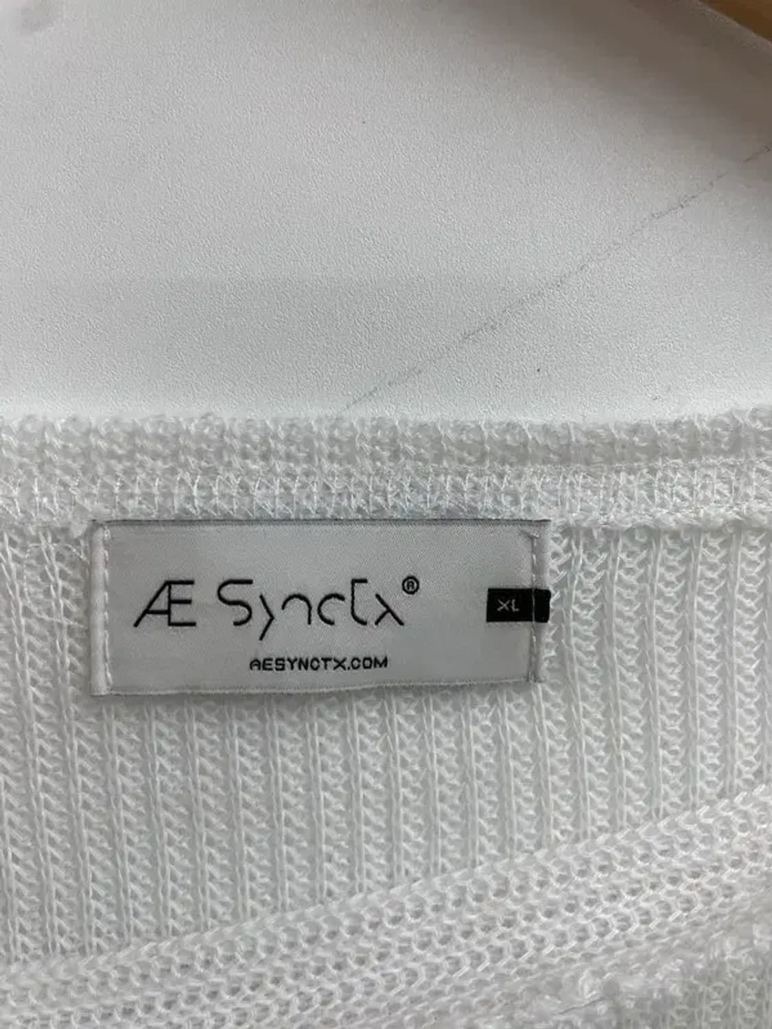 XL 에이시넥틱스 오버핏 여자 시스루 니트 화이트 상품이미지5