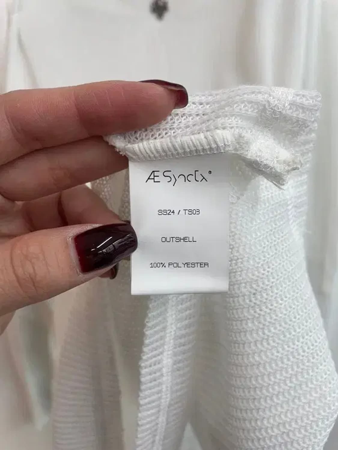 XL 에이시넥틱스 오버핏 여자 시스루 니트 화이트 상품이미지7