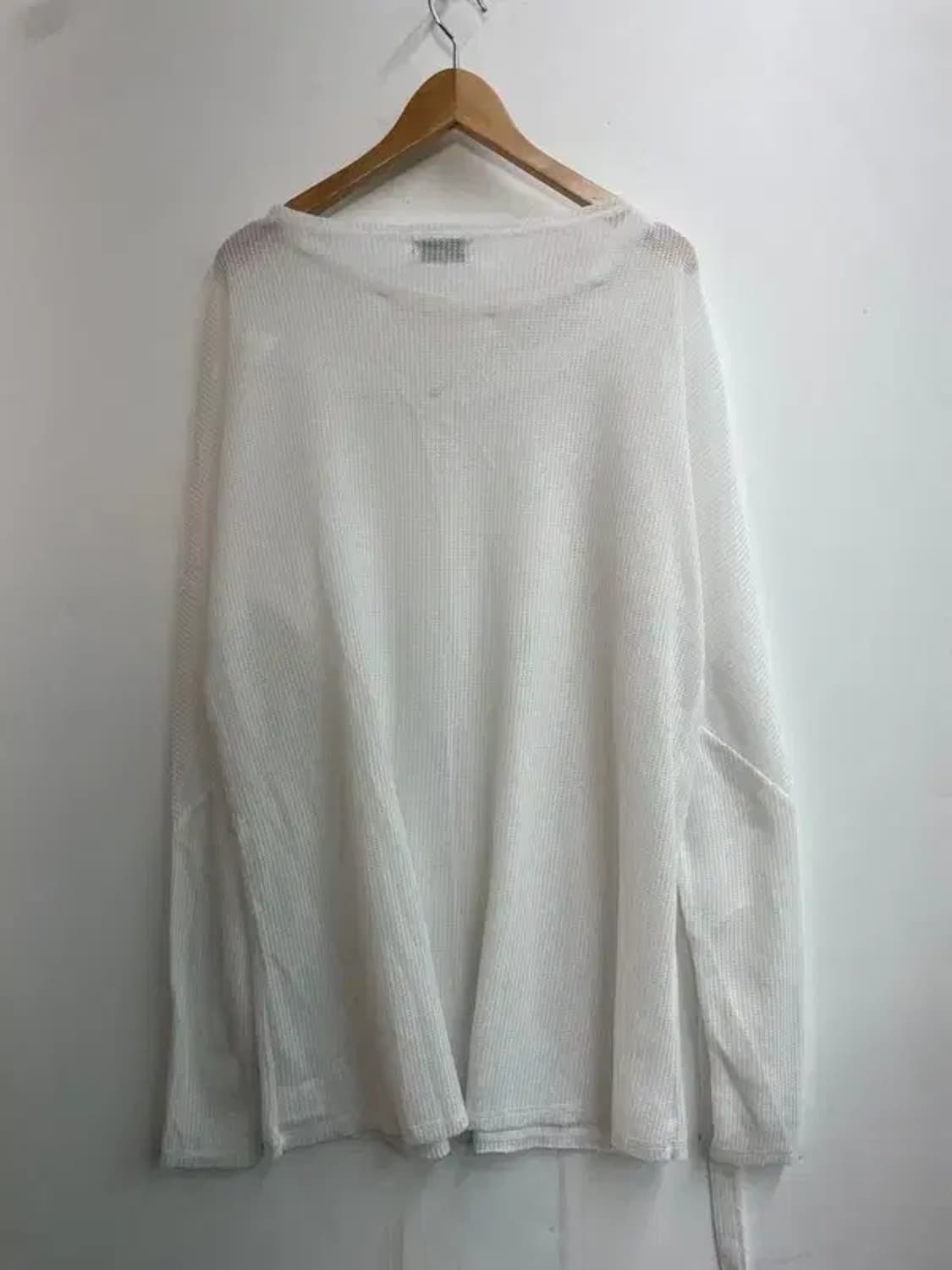 XL 에이시넥틱스 오버핏 여자 시스루 니트 화이트 상품이미지8