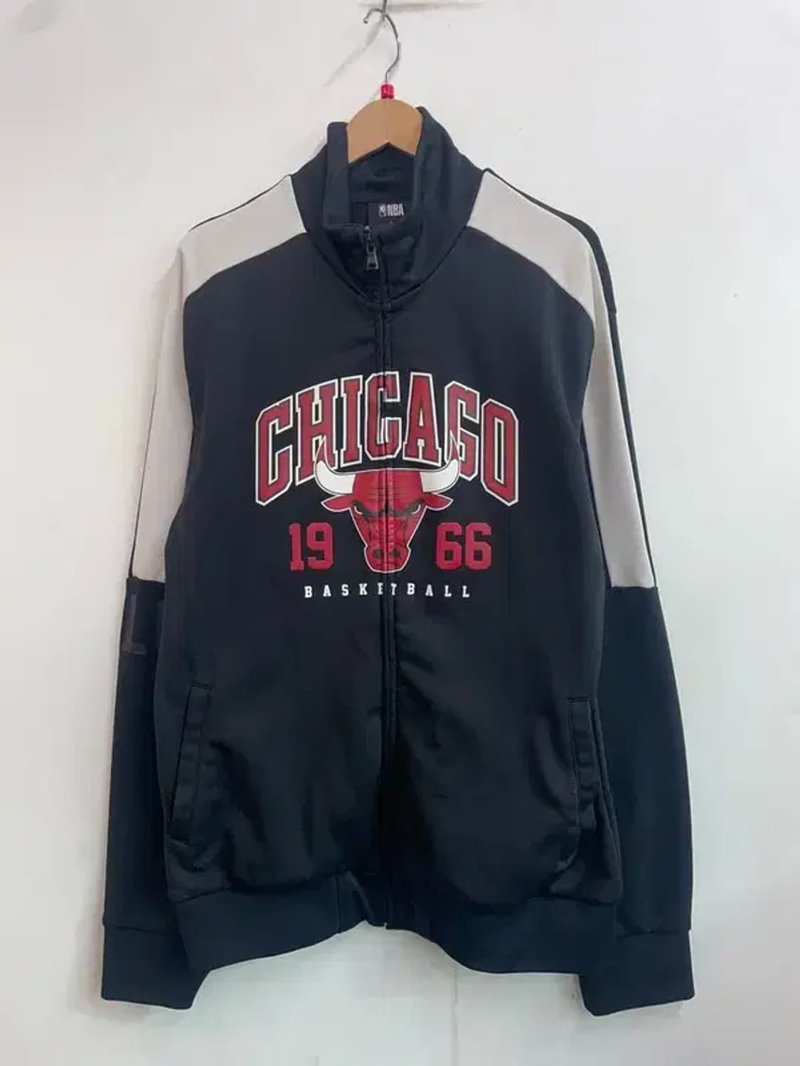 라지 NBA 시카고 불스 라글란 배색 트랙탑 트레이닝 집업 상품이미지2