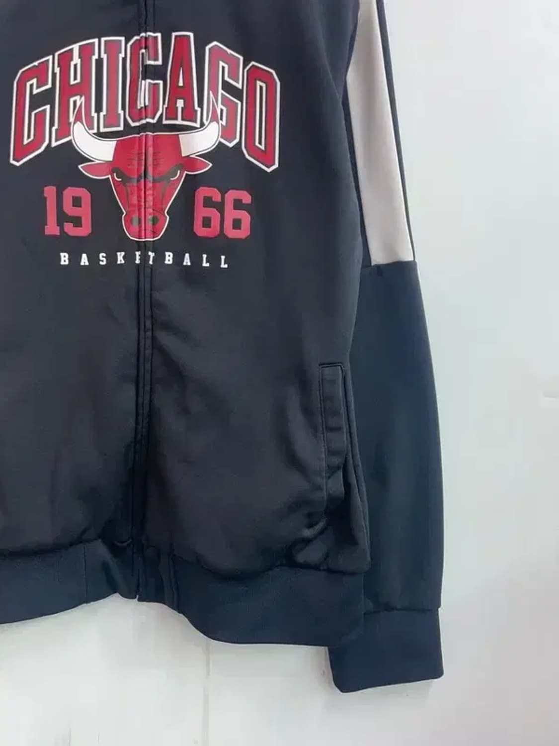 라지 NBA 시카고 불스 라글란 배색 트랙탑 트레이닝 집업 상품이미지3