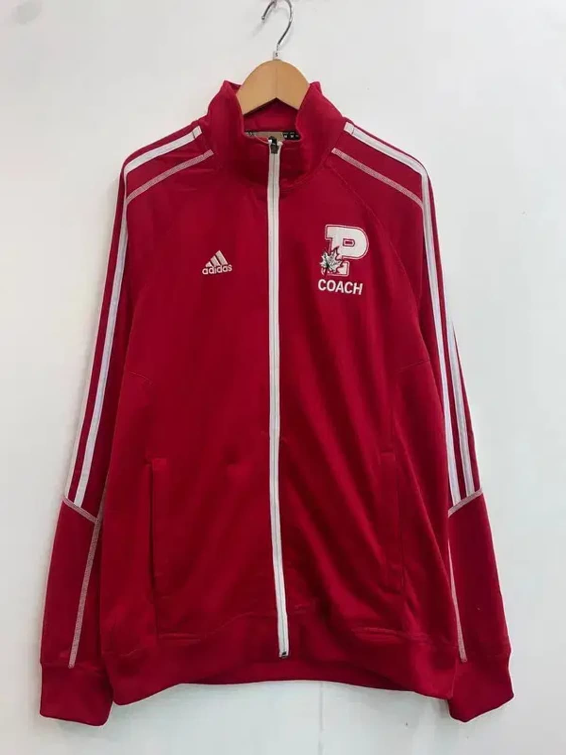 미디움 아디다스 삼선 코치 트레이닝탑 져지 레드 상품이미지2