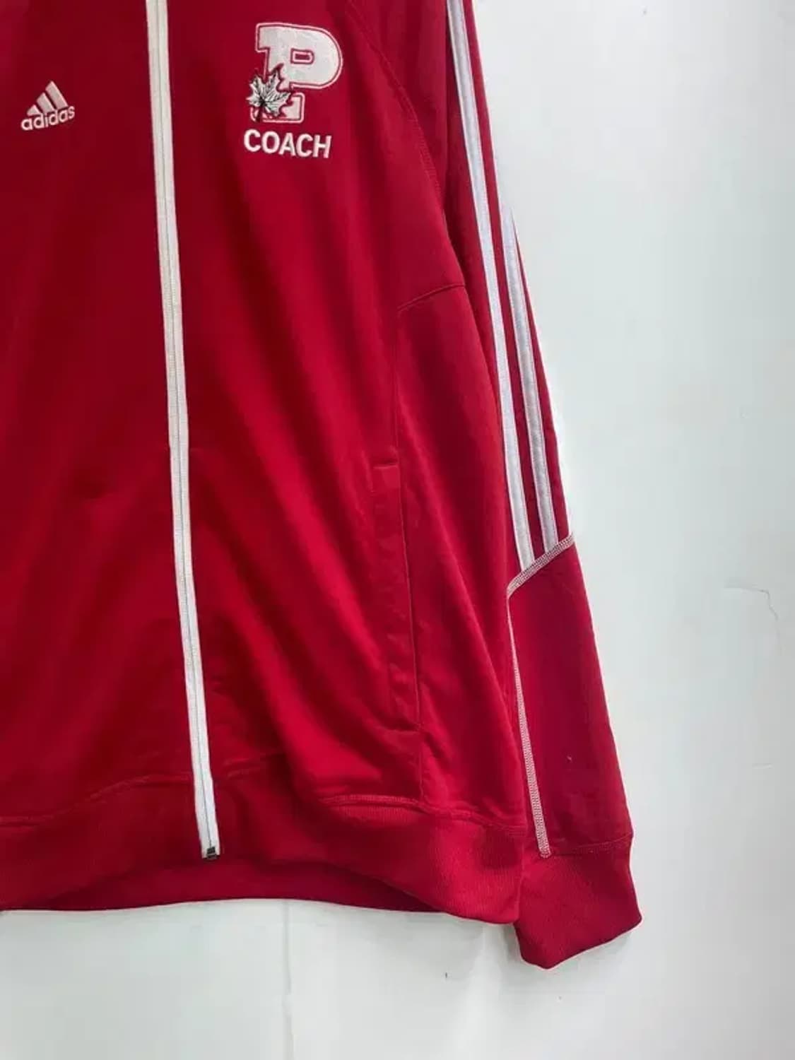 미디움 아디다스 삼선 코치 트레이닝탑 져지 레드 상품이미지3