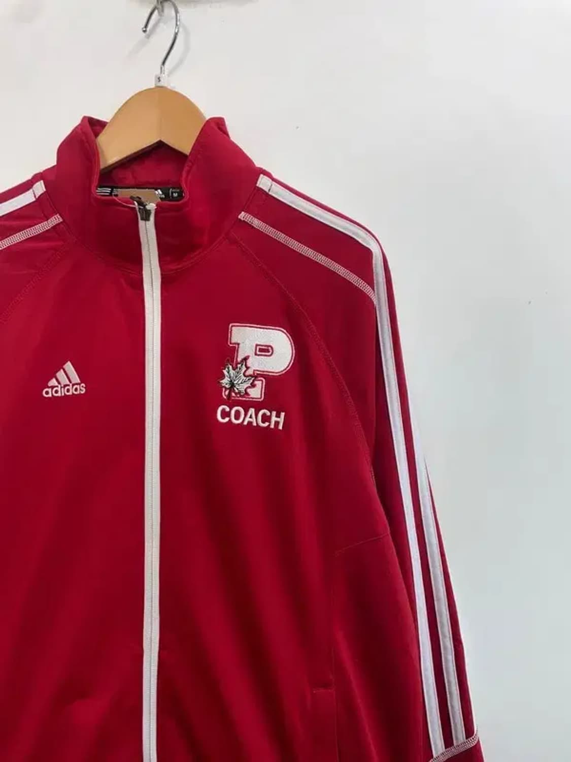 미디움 아디다스 삼선 코치 트레이닝탑 져지 레드 상품이미지4