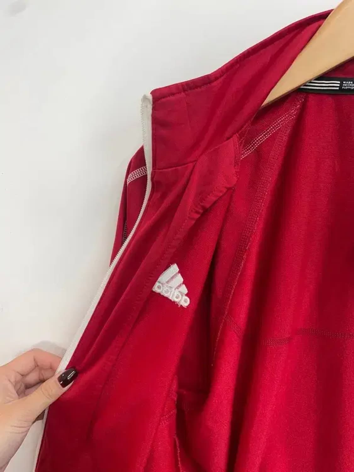 미디움 아디다스 삼선 코치 트레이닝탑 져지 레드 상품이미지6