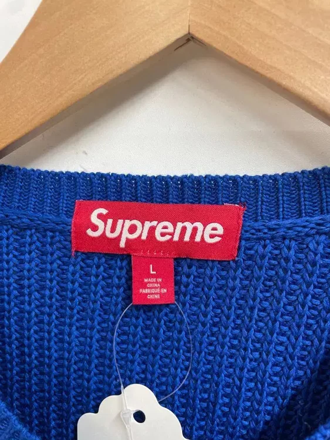 라지 슈프림 스몰 박스 립드 스웨터 로얄 블루 상품이미지5