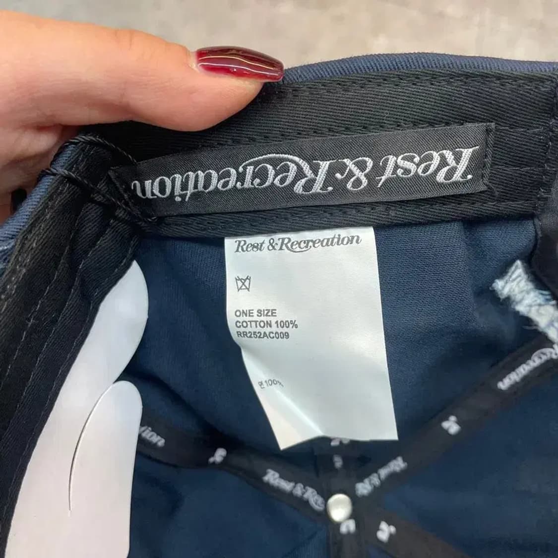 OS 새상품 레스트앤레크레이션 로고 코튼 볼캡 네이비 상품이미지7