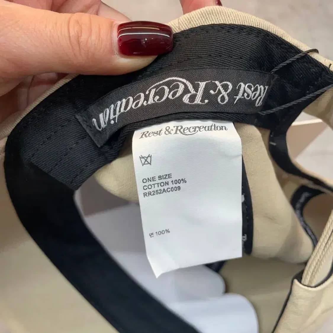 OS 새상품 레스트앤레크레이션 로고 코튼 볼캡 베이지 상품이미지7