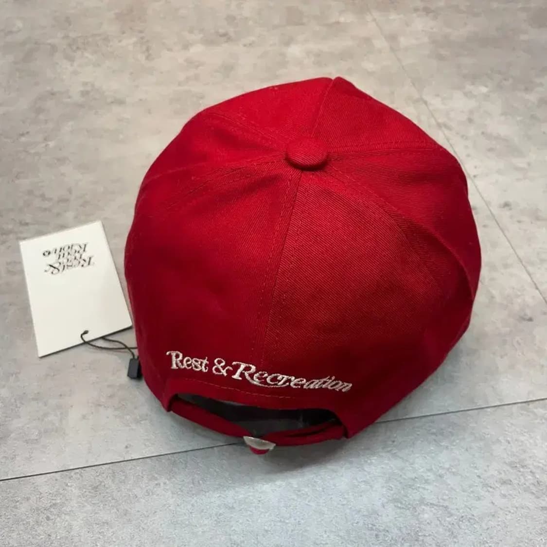 OS 새상품 레스트앤레크레이션 로고 코튼 볼캡 레드 상품이미지3
