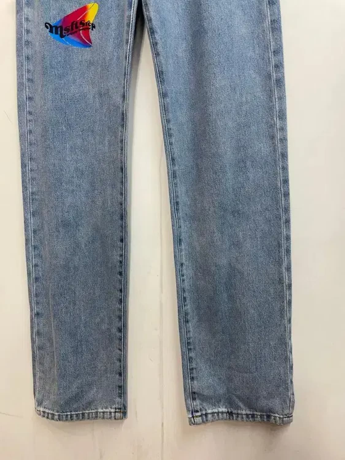 30 MSFTSrep 남성 로고 패치 스트레이트 진 중청 상품이미지3