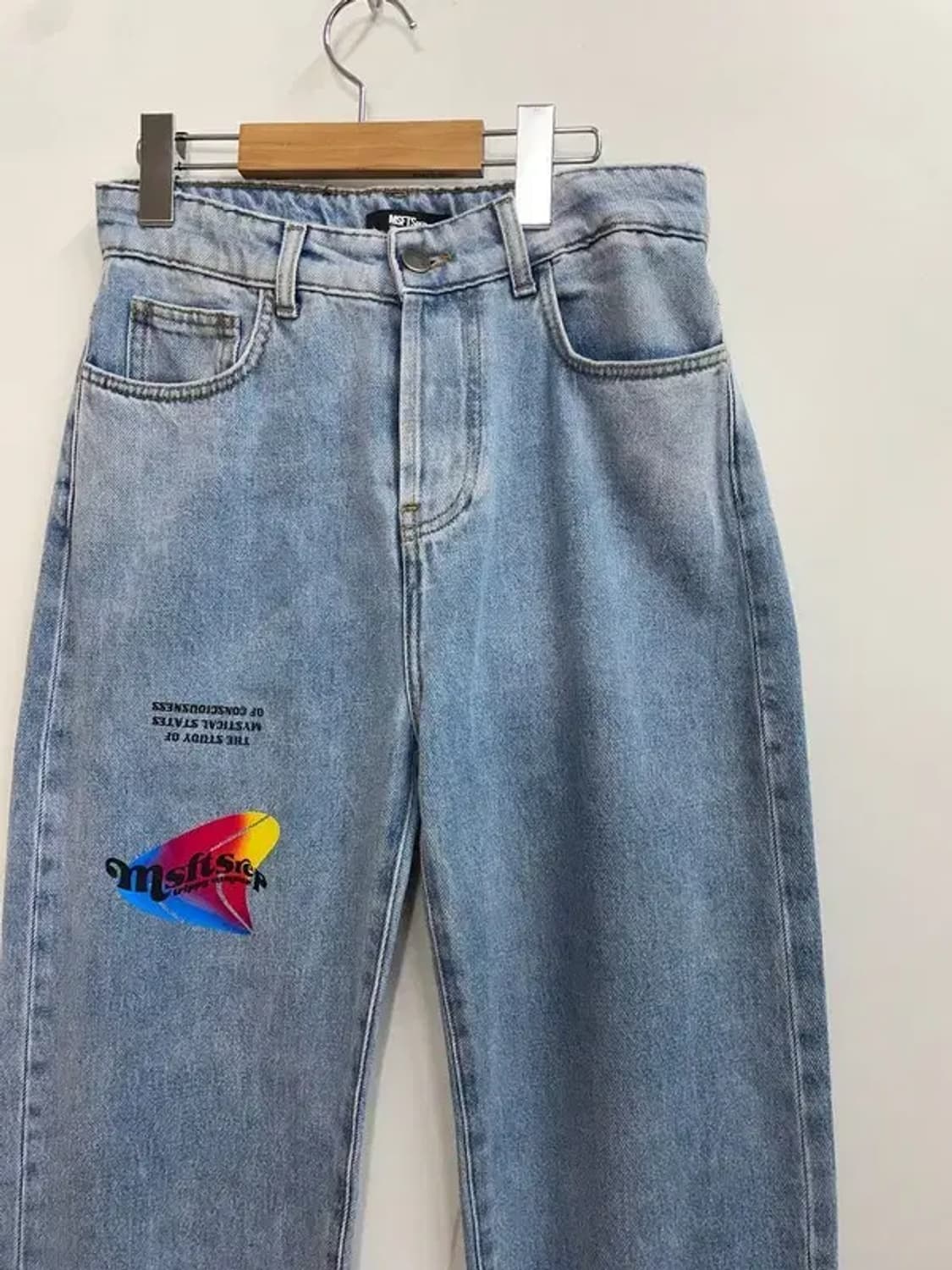 30 MSFTSrep 남성 로고 패치 스트레이트 진 중청 상품이미지4