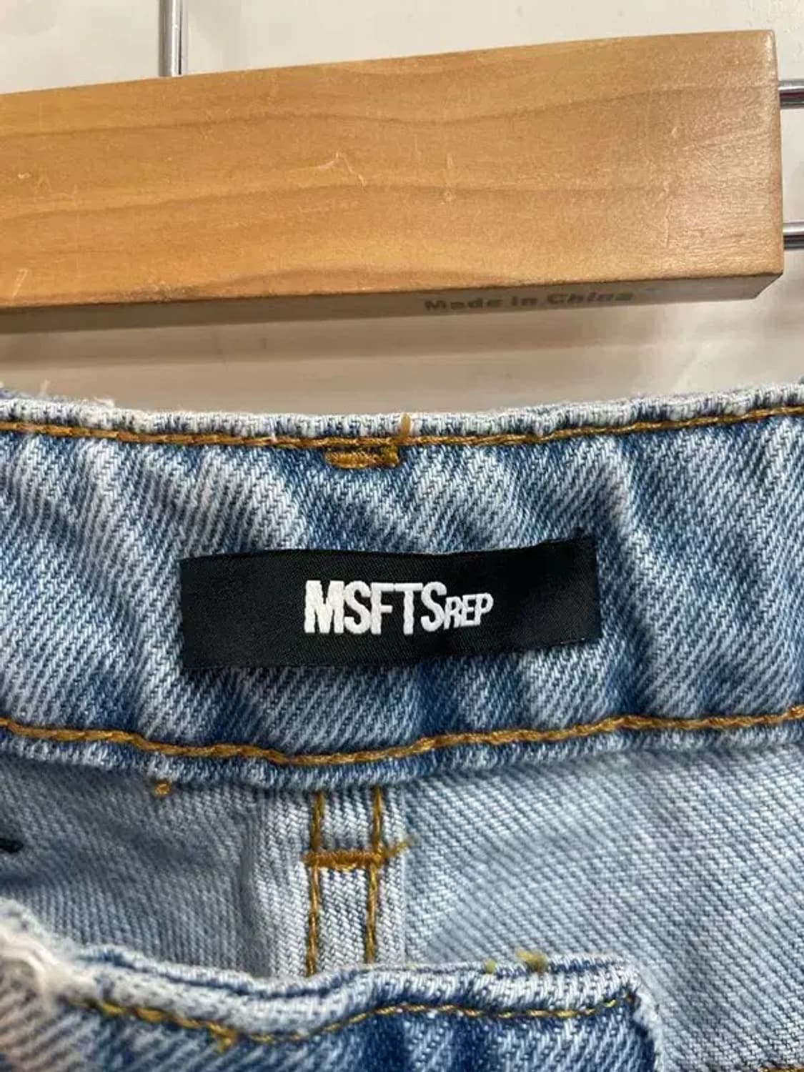 30 MSFTSrep 남성 로고 패치 스트레이트 진 중청 상품이미지5