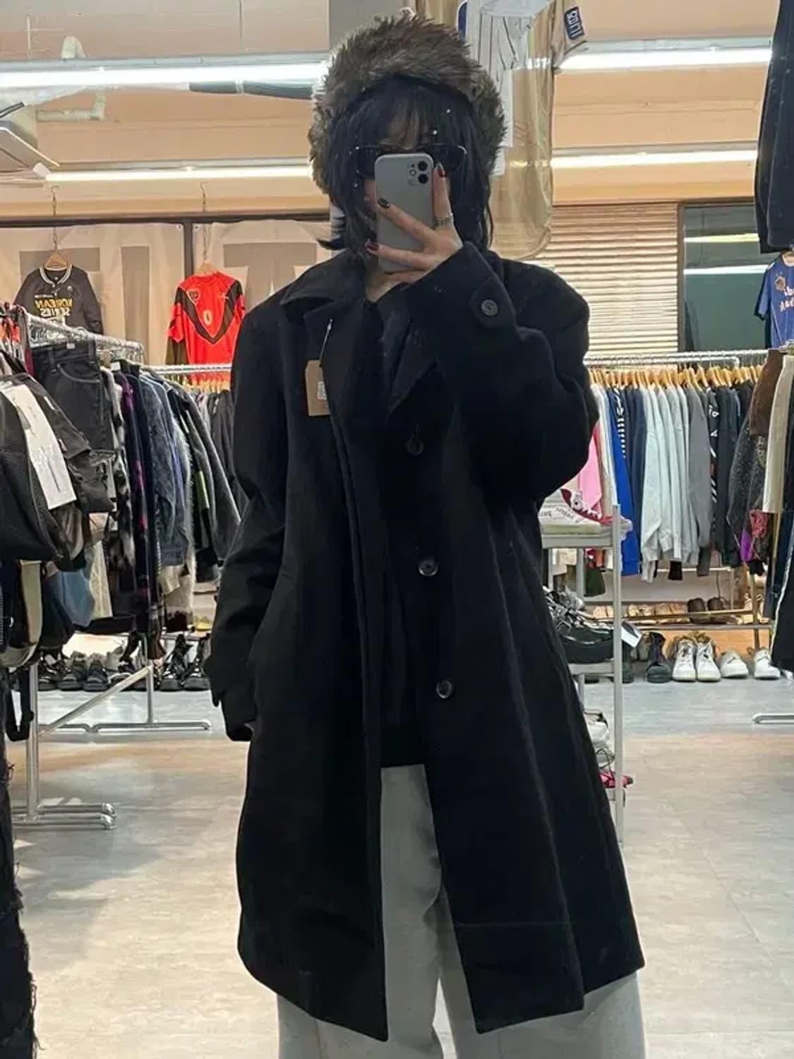 100 마에스트로 겨울 롱 코트 블랙 상품이미지1