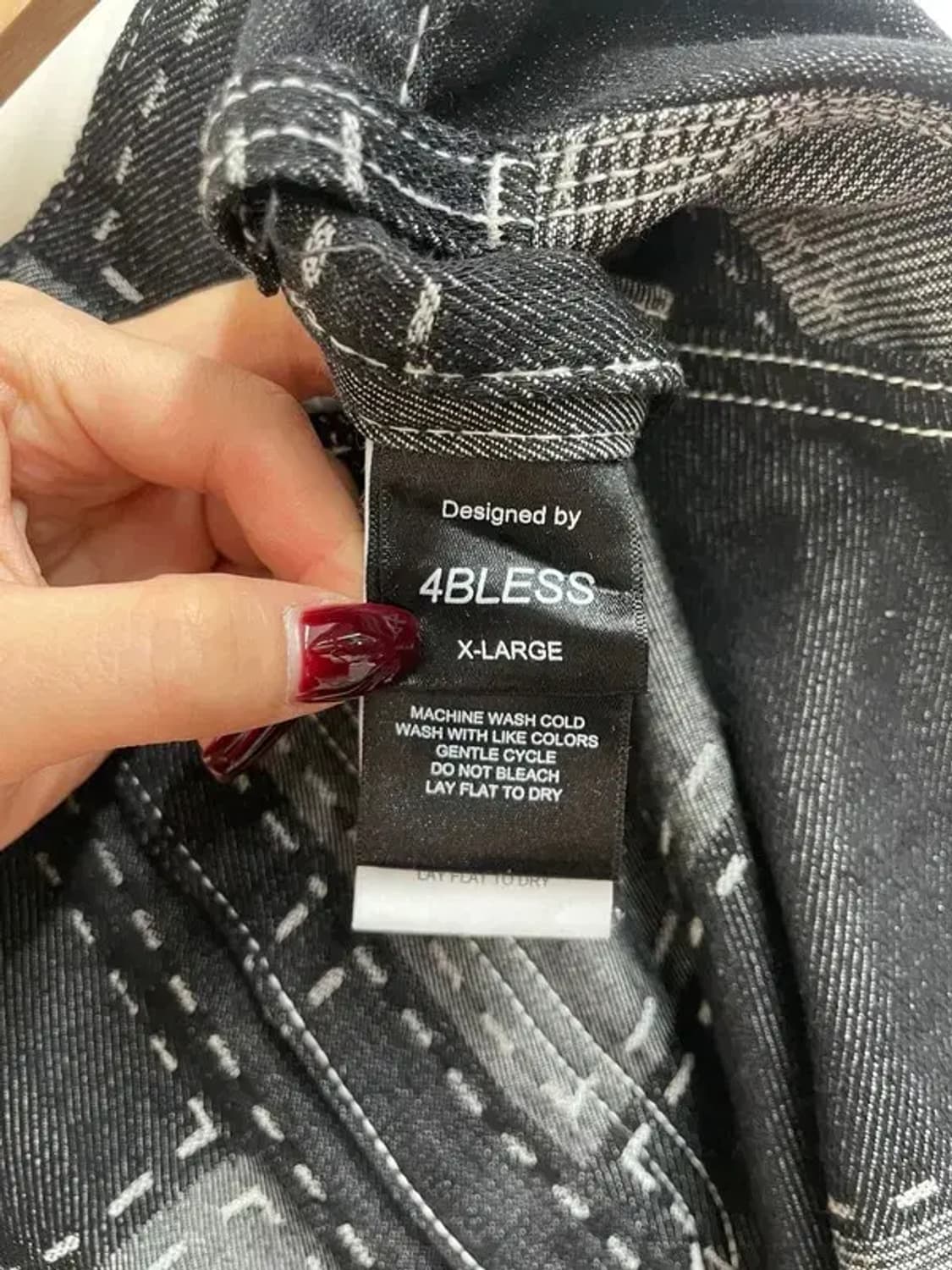 XL 4BLESS 컬렉션 스티치 패치워크 데님 팬츠 상품이미지5