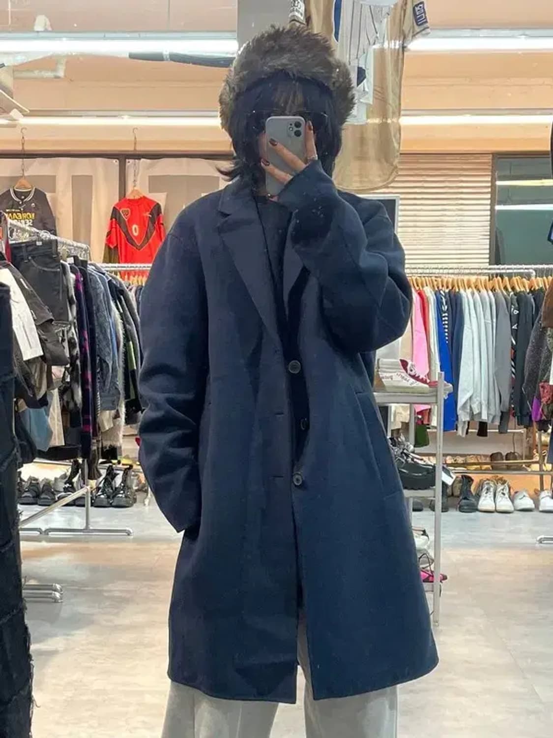 105 솔리드옴므 울 캐시미어 코트 블루 상품이미지1