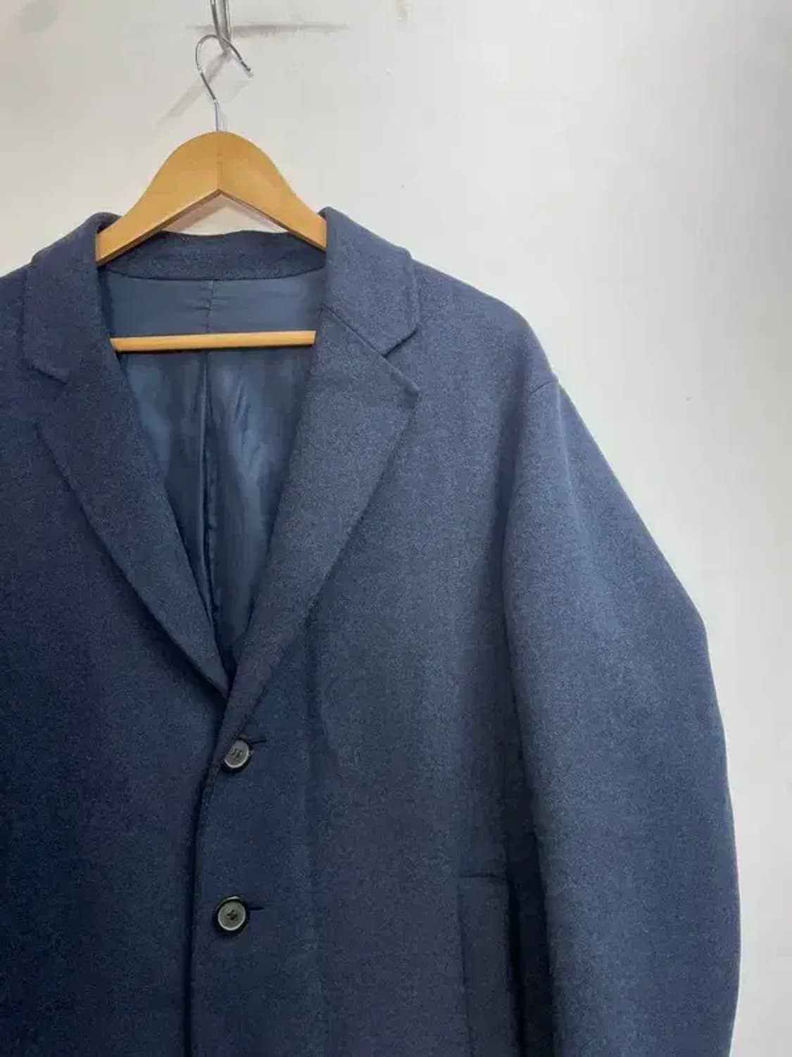 105 솔리드옴므 울 캐시미어 코트 블루 상품이미지4