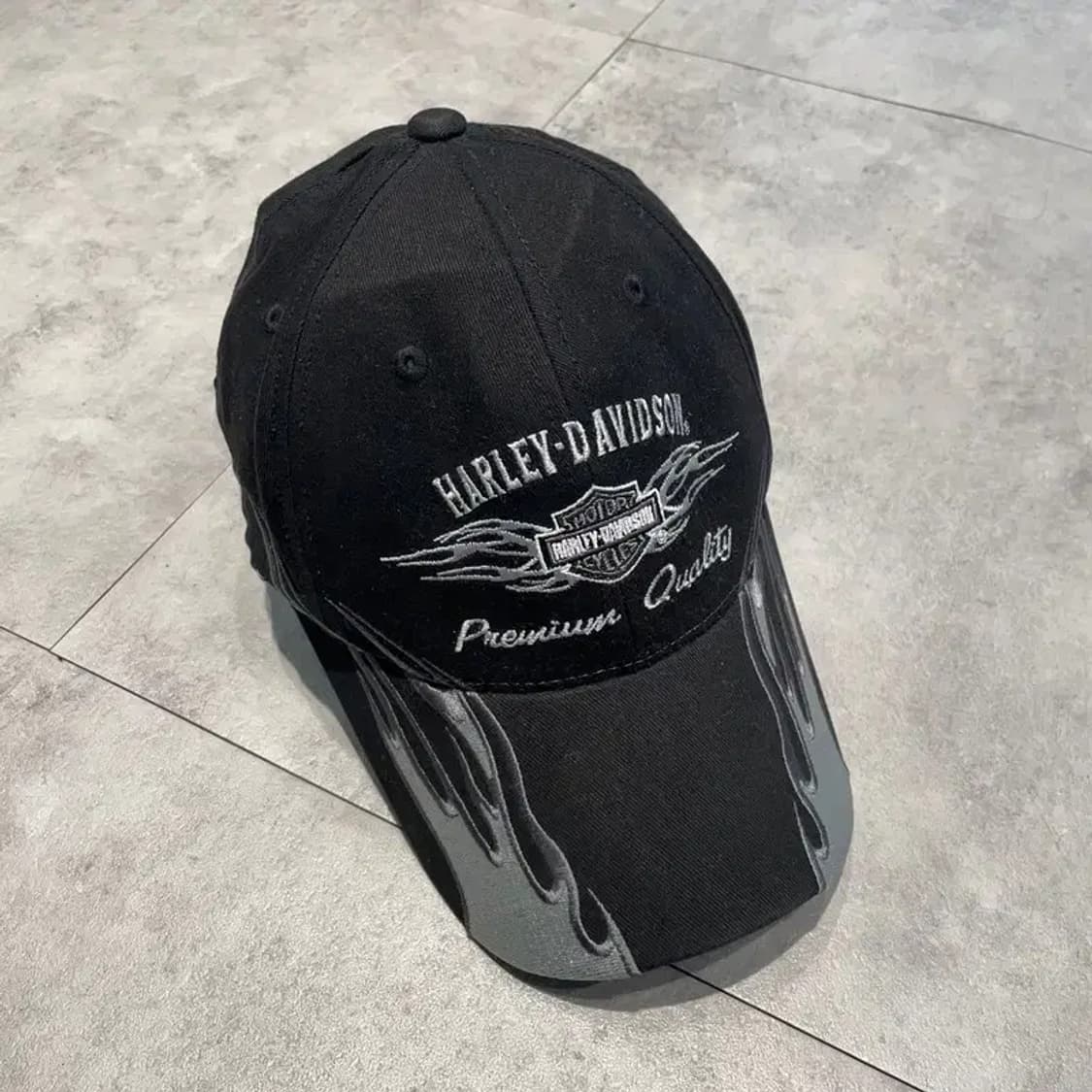 OS 할리데이비슨 플레임 볼캡 블랙 그레이 상품이미지1
