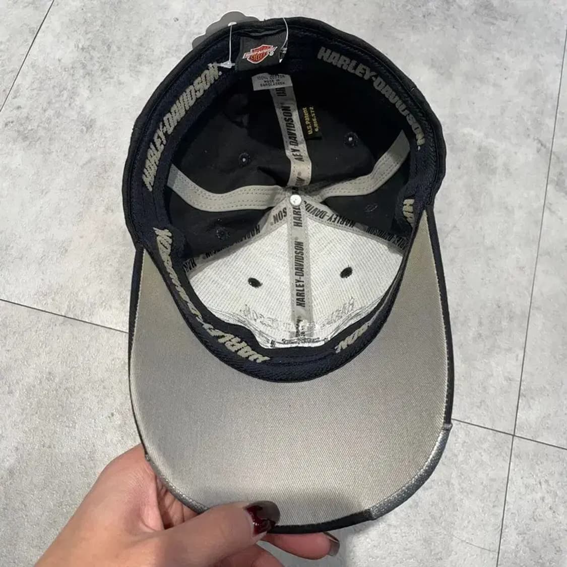 OS 할리데이비슨 플레임 볼캡 블랙 그레이 상품이미지5
