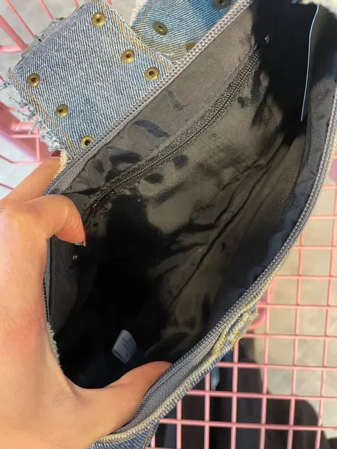 프리 미사용 빈티지 워싱 데님 여자 숄더백 상품이미지3