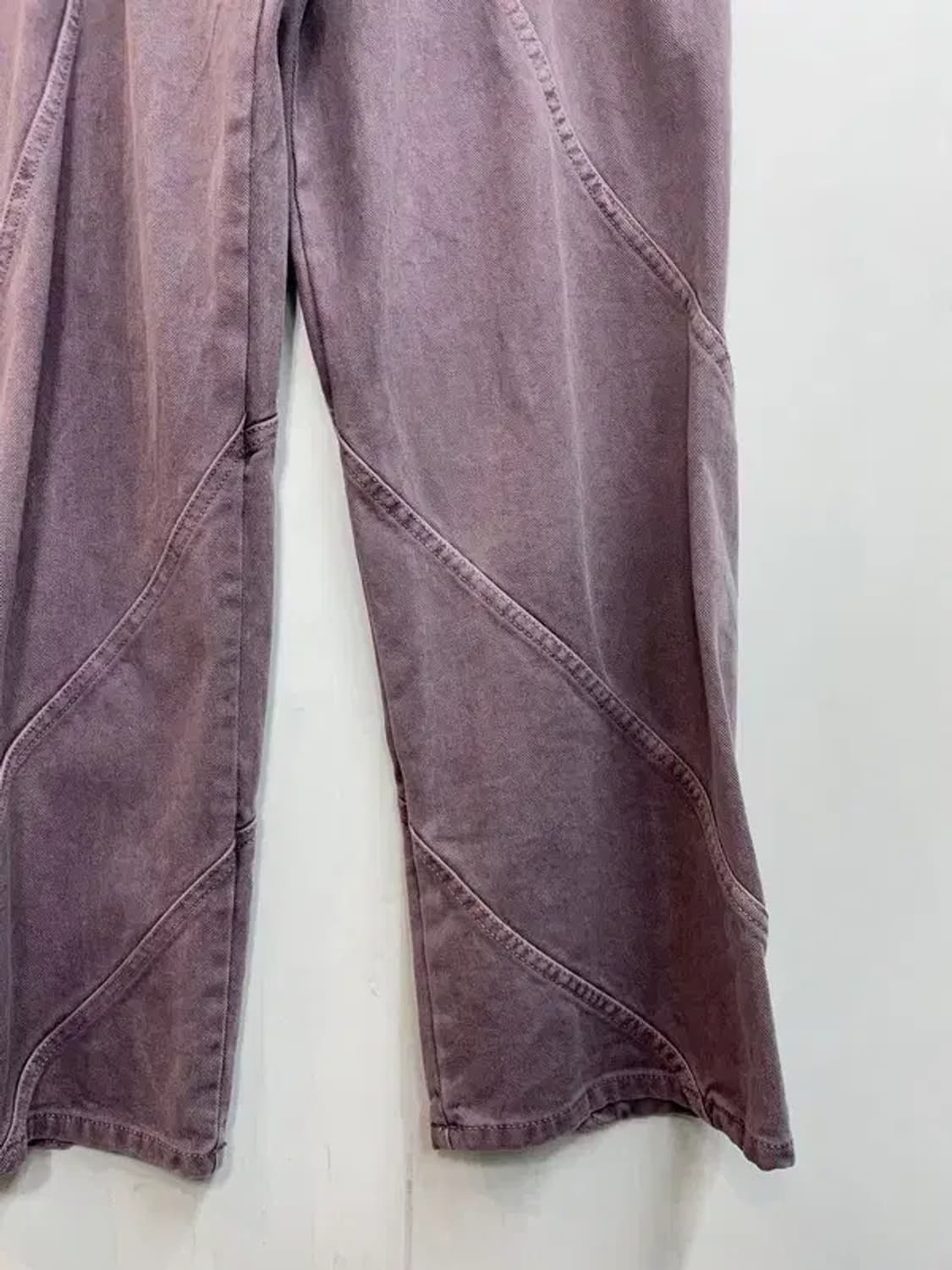 라지 UNUSED LAB 웨이브 피그먼트 데님 팬츠 퍼플 상품이미지3