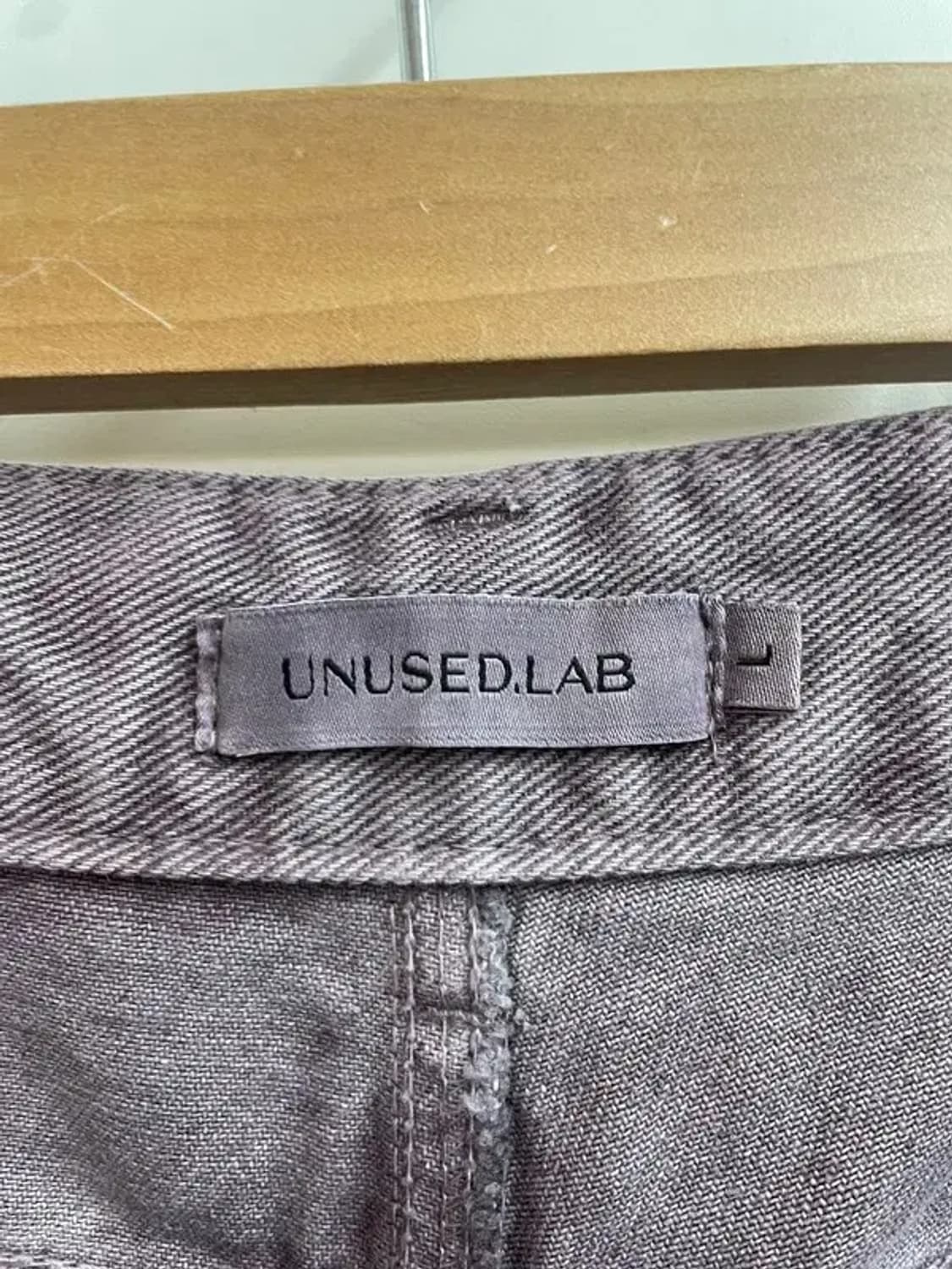 라지 UNUSED LAB 웨이브 피그먼트 데님 팬츠 퍼플 상품이미지5