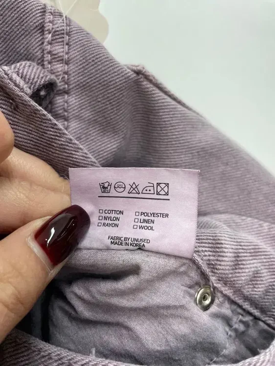 라지 UNUSED LAB 웨이브 피그먼트 데님 팬츠 퍼플 상품이미지6