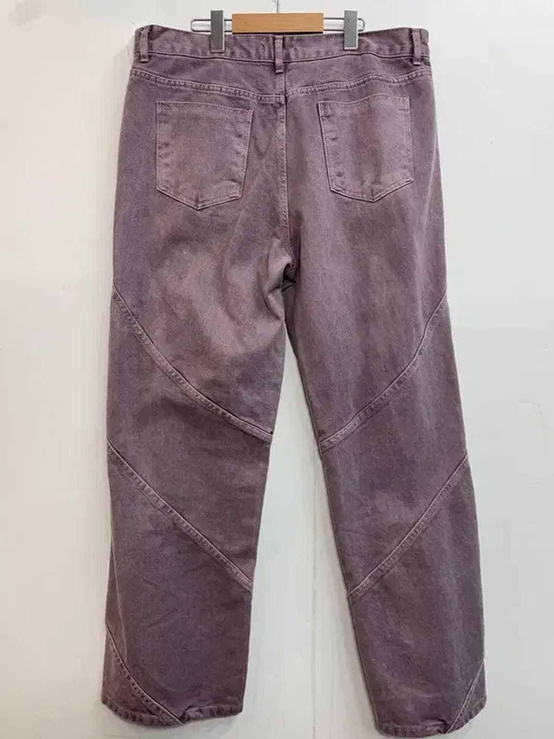 라지 UNUSED LAB 웨이브 피그먼트 데님 팬츠 퍼플 상품이미지7