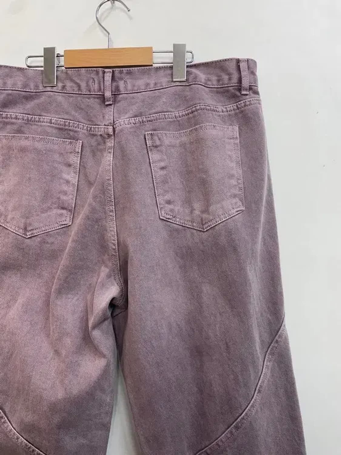 라지 UNUSED LAB 웨이브 피그먼트 데님 팬츠 퍼플 상품이미지9