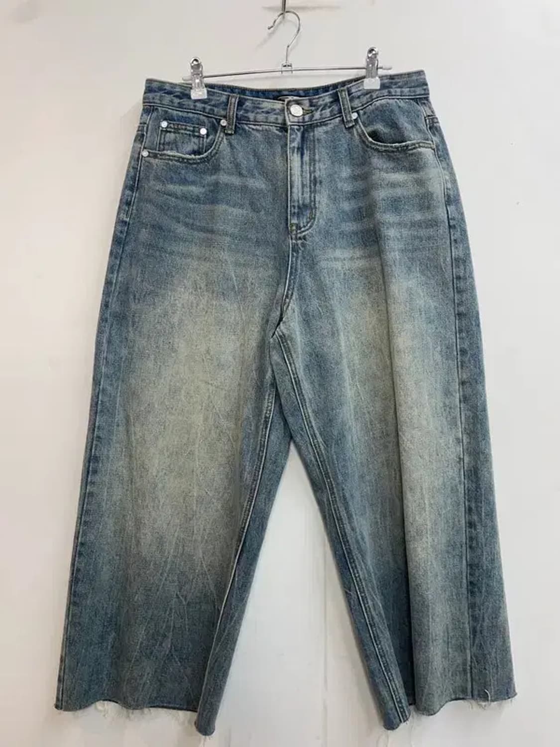 라지 DNSR 디엔에스알 데미지 와이드 워싱 데님 팬츠 상품이미지2