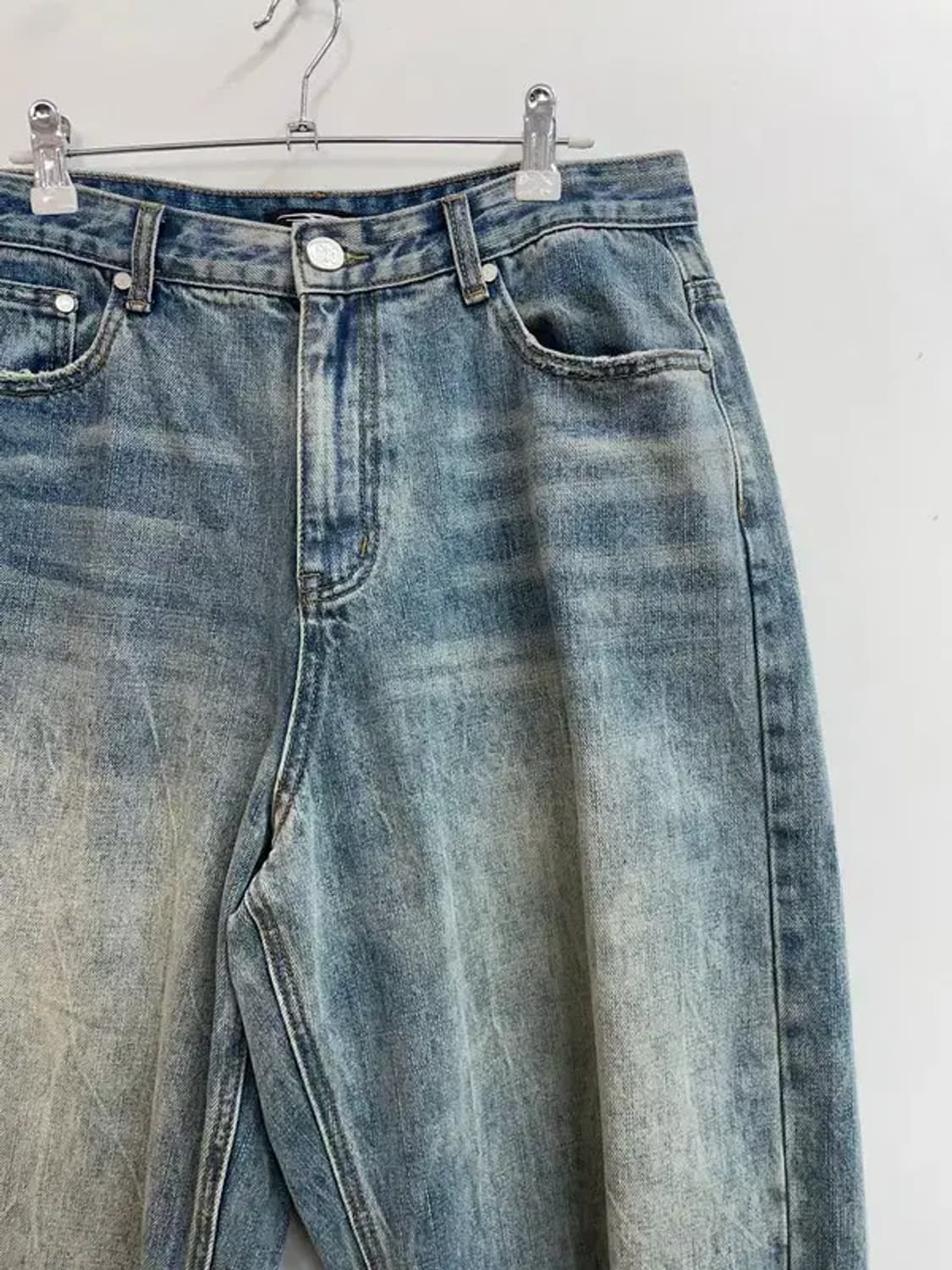 라지 DNSR 디엔에스알 데미지 와이드 워싱 데님 팬츠 상품이미지4