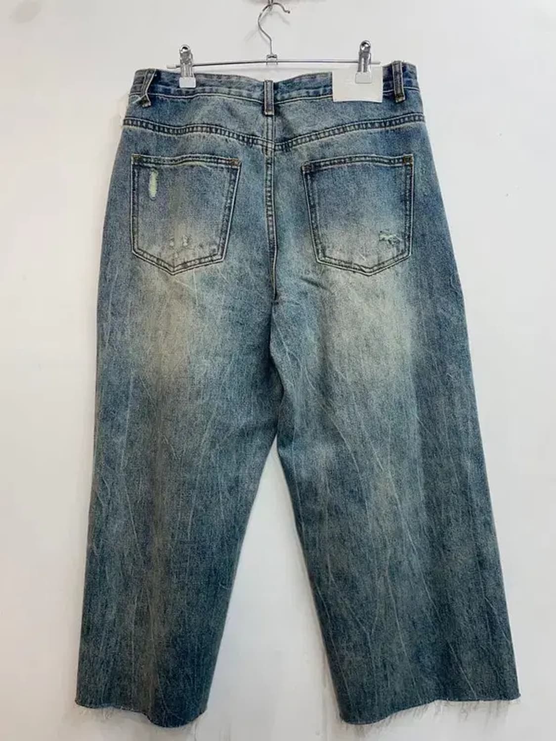 라지 DNSR 디엔에스알 데미지 와이드 워싱 데님 팬츠 상품이미지7