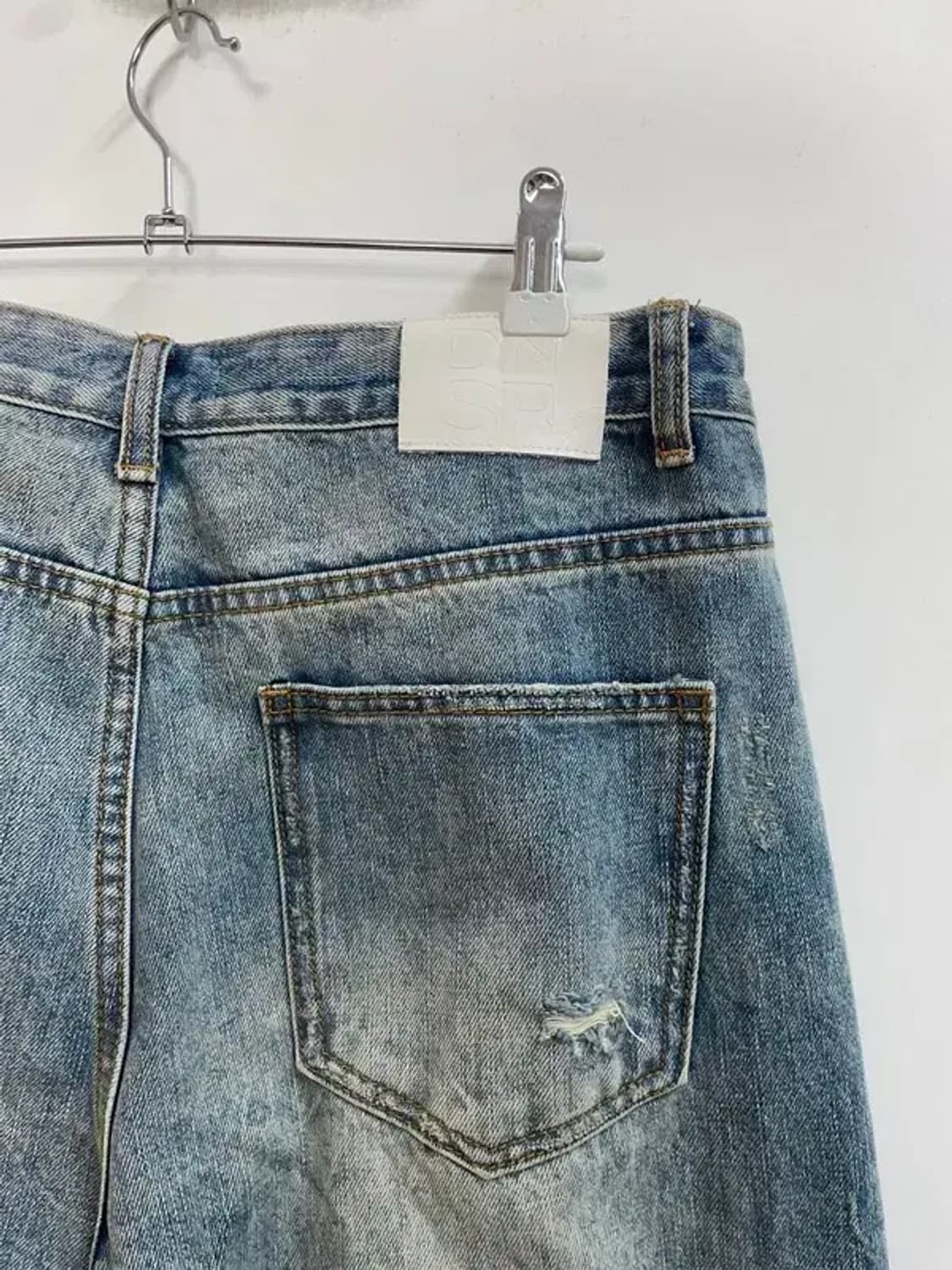 라지 DNSR 디엔에스알 데미지 와이드 워싱 데님 팬츠 상품이미지9