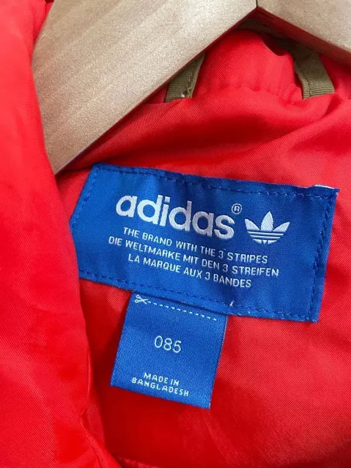 85 아디다스 컬러 블록 패딩 파카 브라운 올드스쿨 상품이미지5