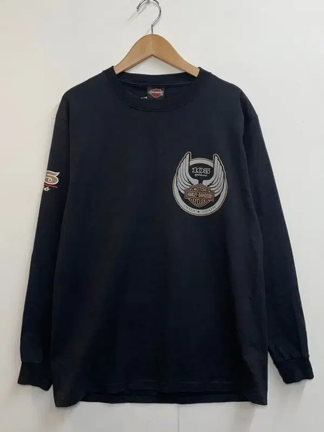 미디움 할리데이비슨 105 year 오버핏 블랙 긴팔티셔츠 상품이미지2