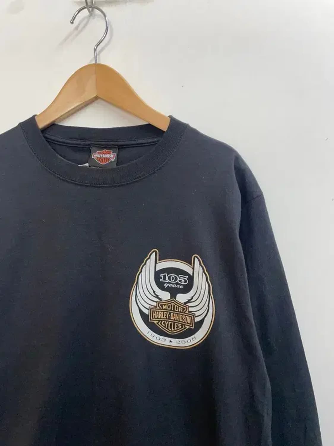 미디움 할리데이비슨 105 year 오버핏 블랙 긴팔티셔츠 상품이미지4