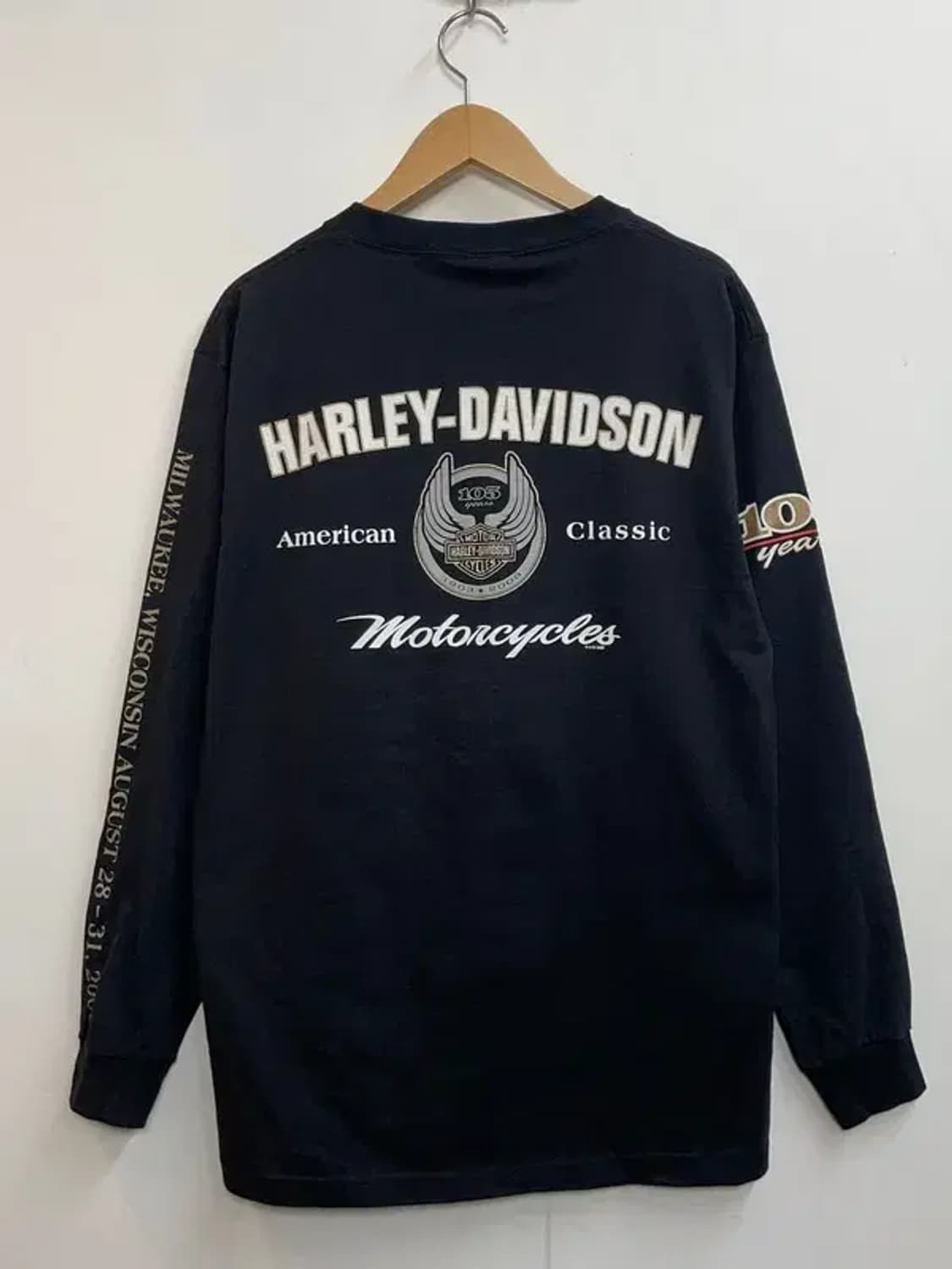 미디움 할리데이비슨 105 year 오버핏 블랙 긴팔티셔츠 상품이미지7