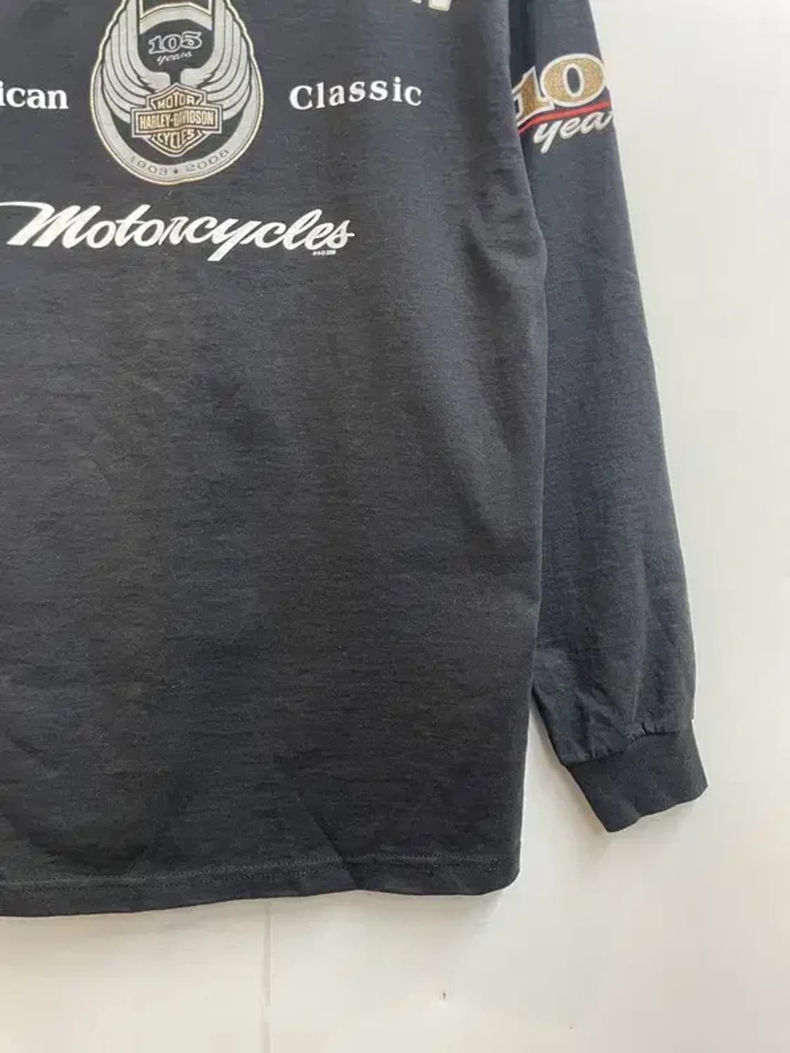 미디움 할리데이비슨 105 year 오버핏 블랙 긴팔티셔츠 상품이미지8