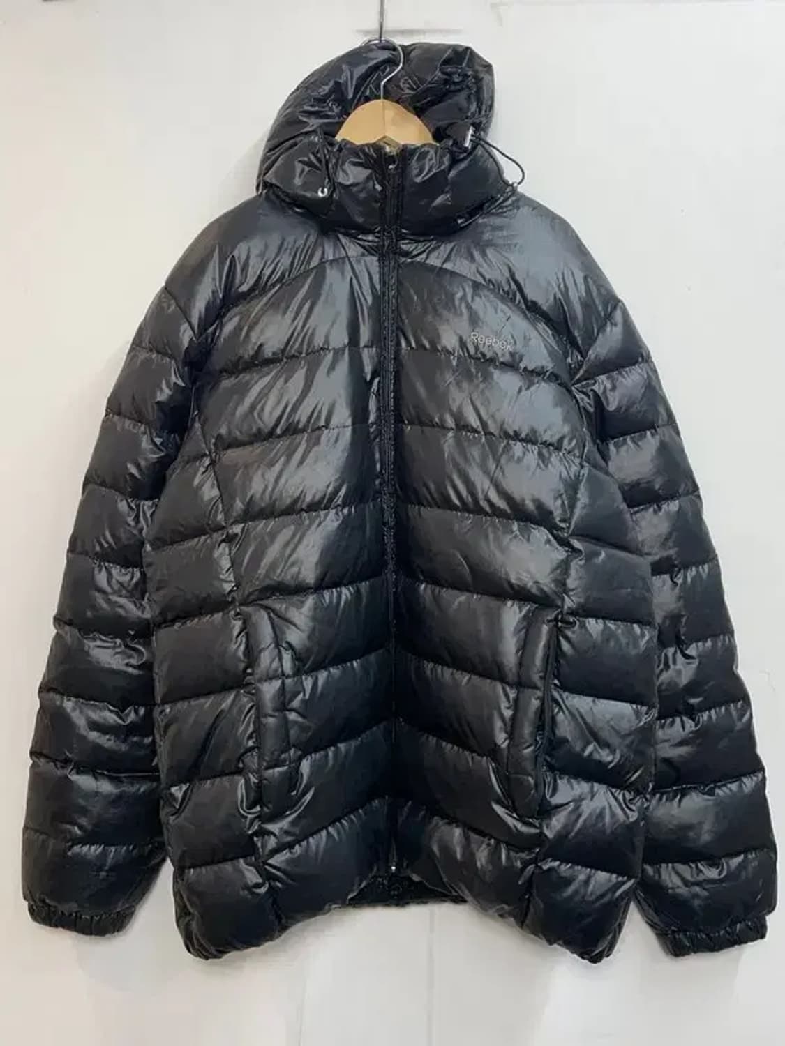 110 리복 베이직 다운 자켓 유광 패딩 점퍼 블랙 상품이미지2