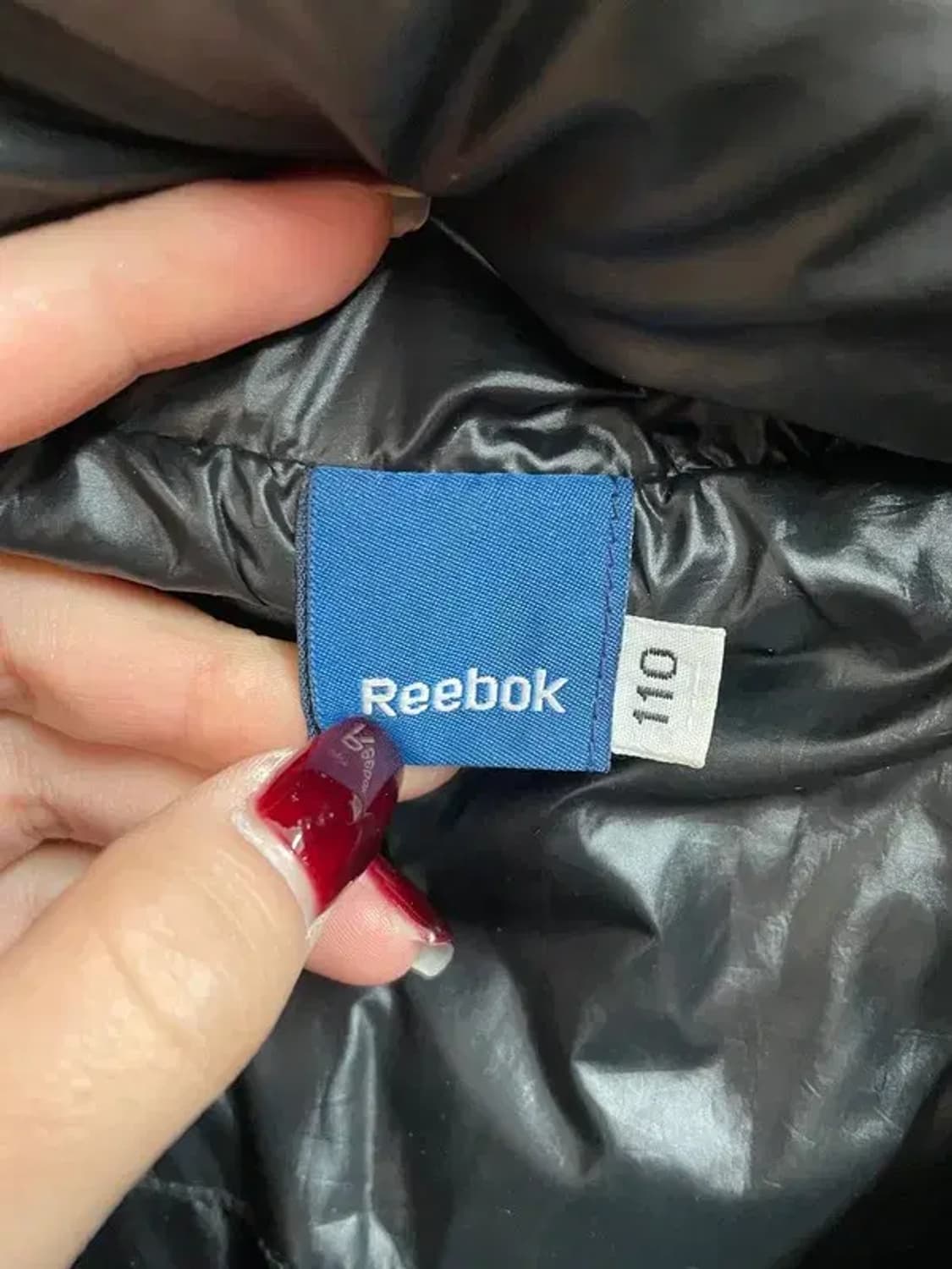 110 리복 베이직 다운 자켓 유광 패딩 점퍼 블랙 상품이미지5