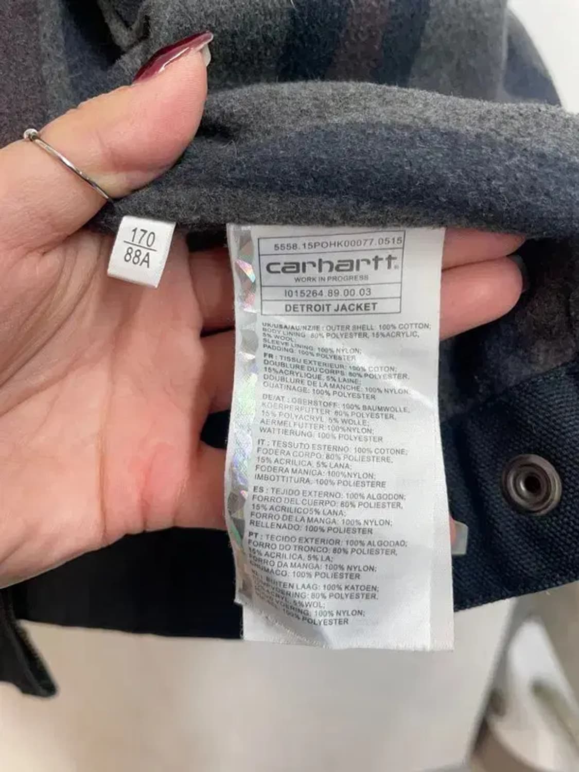 스몰 칼하트 올드스쿨 디트로이트 자켓 블랙 빈티지 상품이미지7